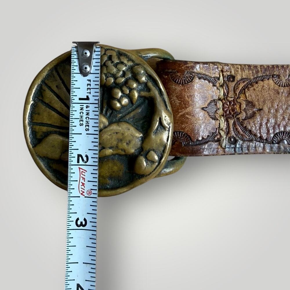 Tech Ether Guild "Colorado Sunrise" Brass J. Mcleod 1970s Hippie Buckle Belt - Picture 13 of 13